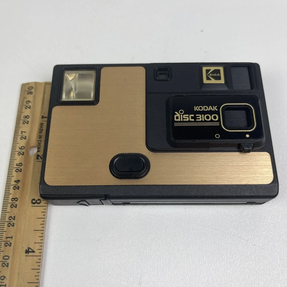 1980s Kodak Disc 3100 Gold and Black Disc Camera Made In USA Vintage Untested